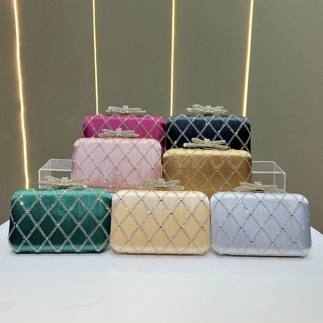 Decorative Rhinestone-Studded Evening Clutch