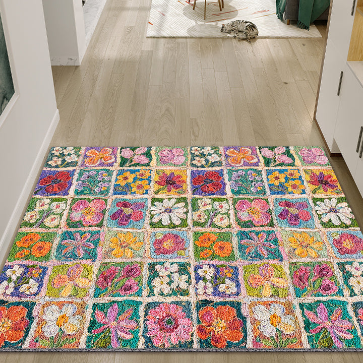 Colorful Floral Patchwork Area Rug Kalsten
