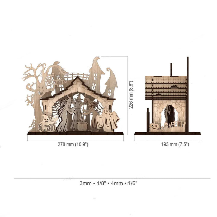 3D Halloween-Themed Wooden Decor