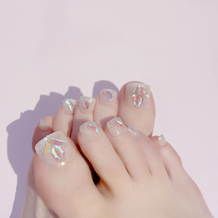 Decorative Rhinestone Press-On Toenail Set Kalsten