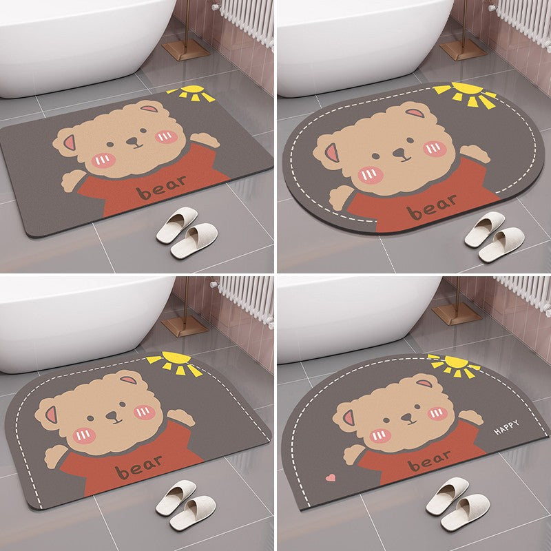 Cute Bear-Themed Bath Mat