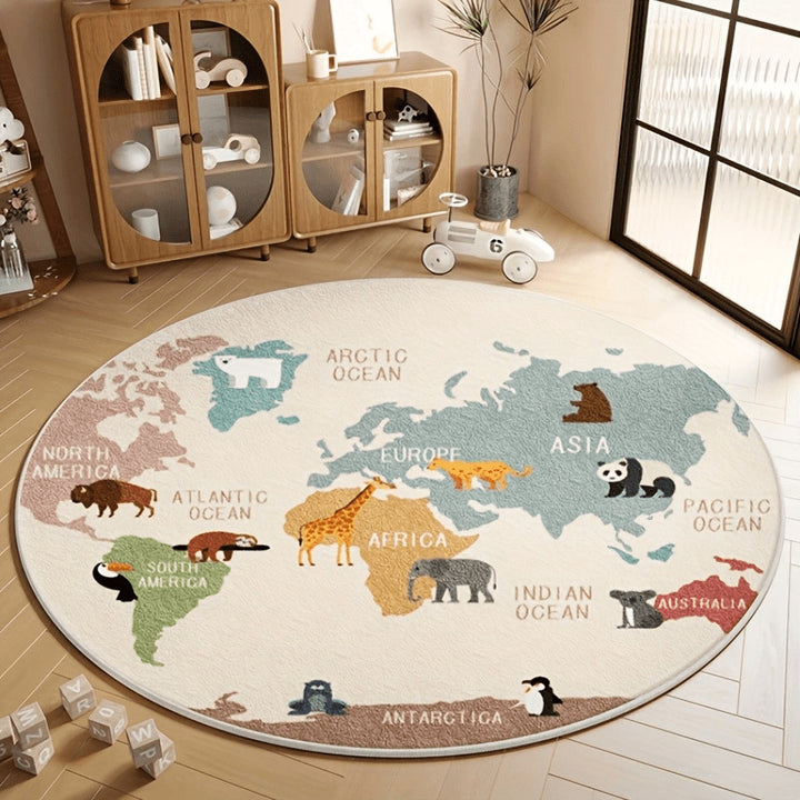 Fun Cartoon Character Round Area Rug