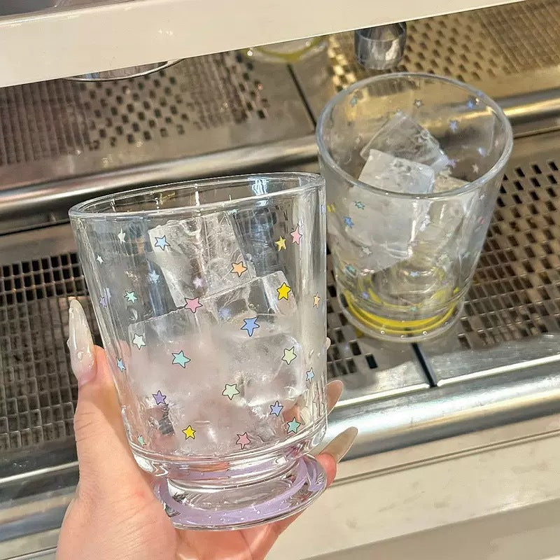 Drinking glass with colorful star decor Kalsten