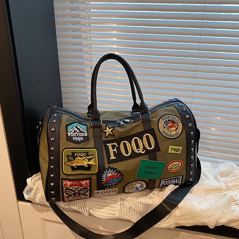 Stylish Patchwork Weekend Duffel Bag Kalsten