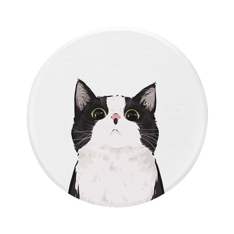 Cat-Themed Round Floor Mat