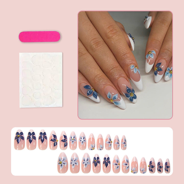 Acrylic Nail Set with Elegant Bows and Glamorous Accent Kalsten