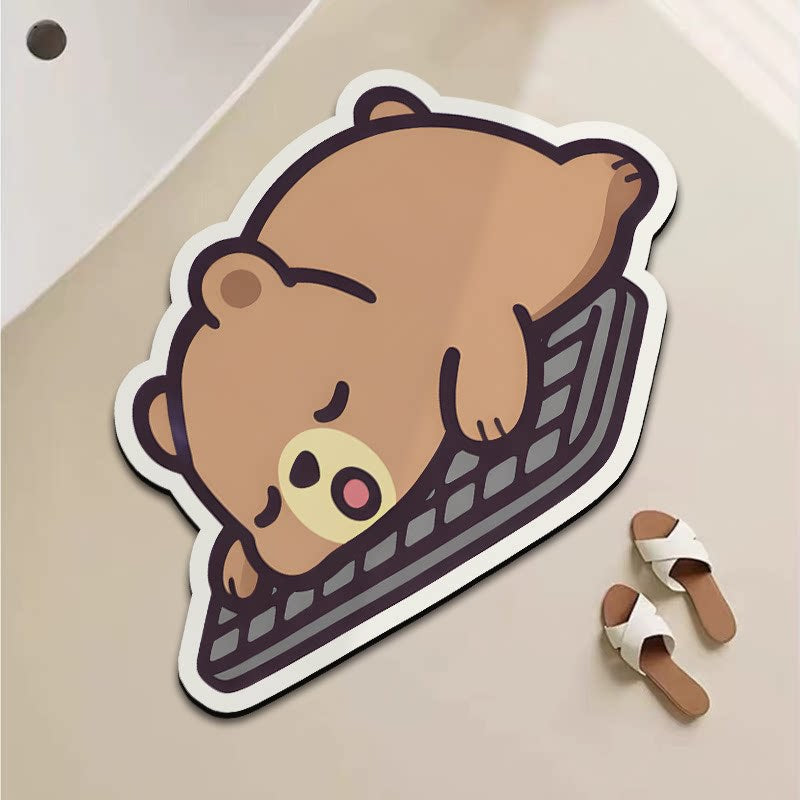 Playful Cartoon Goose-Shaped Bath Mat