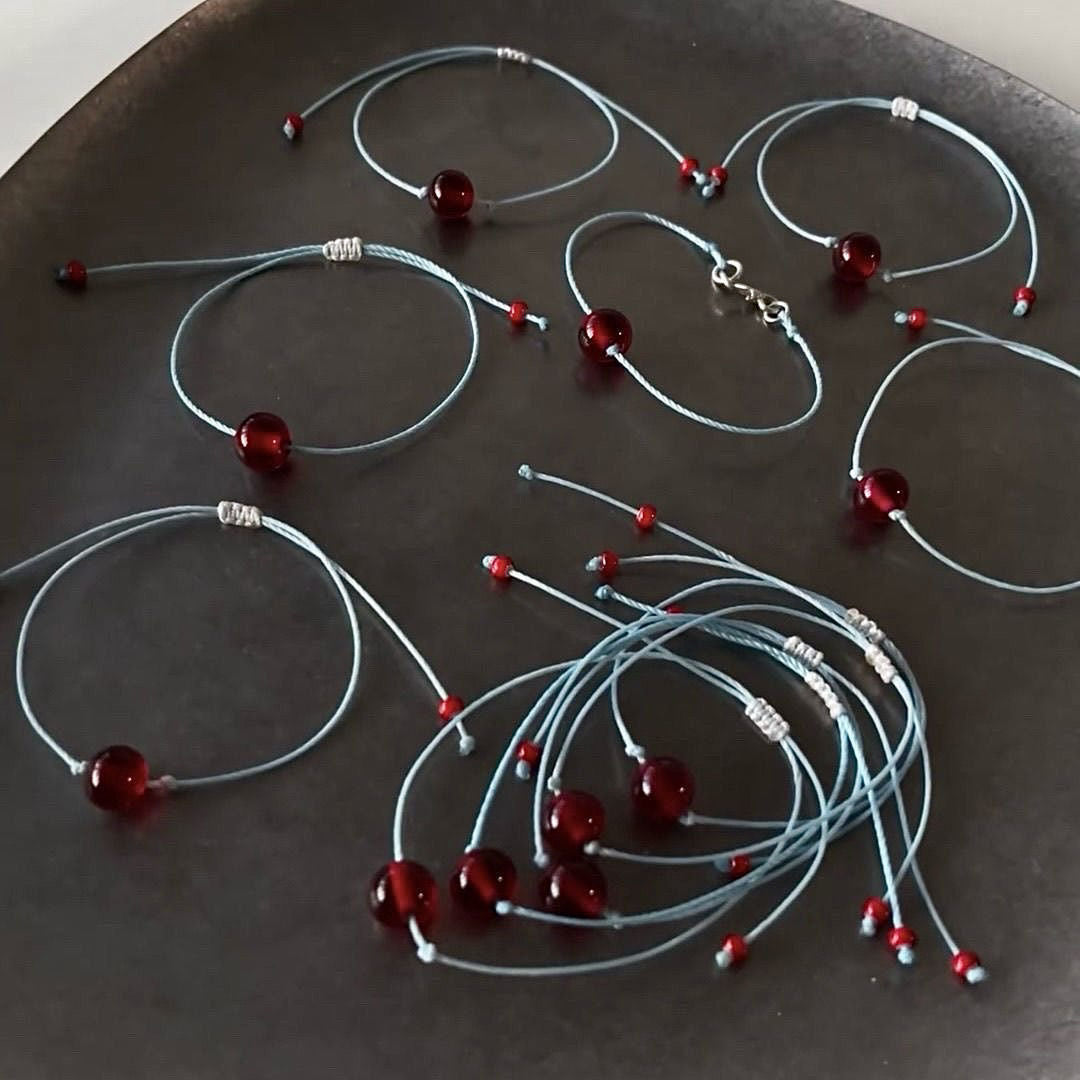 Adjustable Cord and Gemstone Bracelet Kalsten