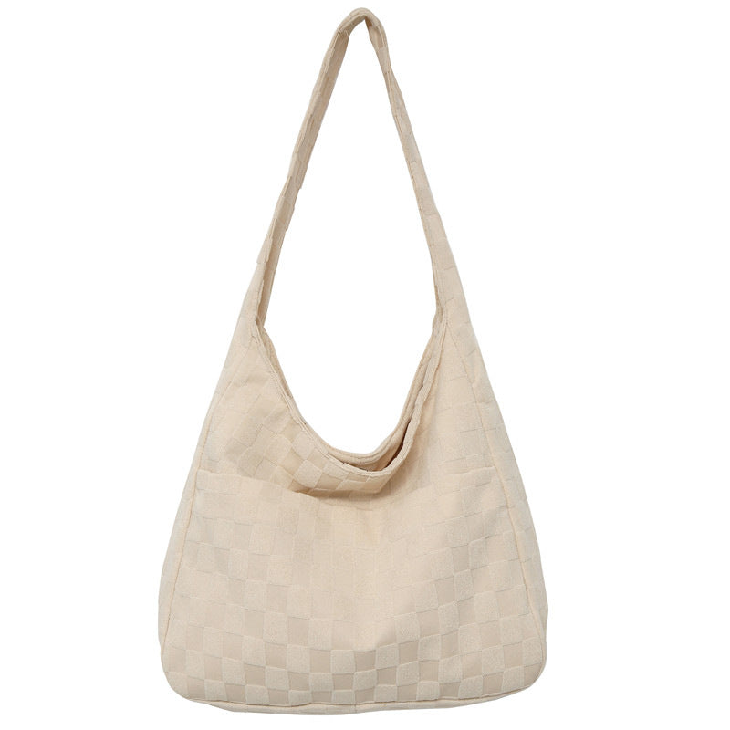 Stylish Checkerboard Patterned Hobo Bag