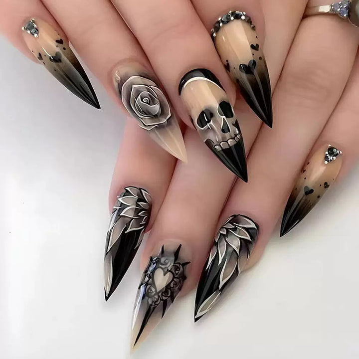 Artistic Stiletto Press-On Nails