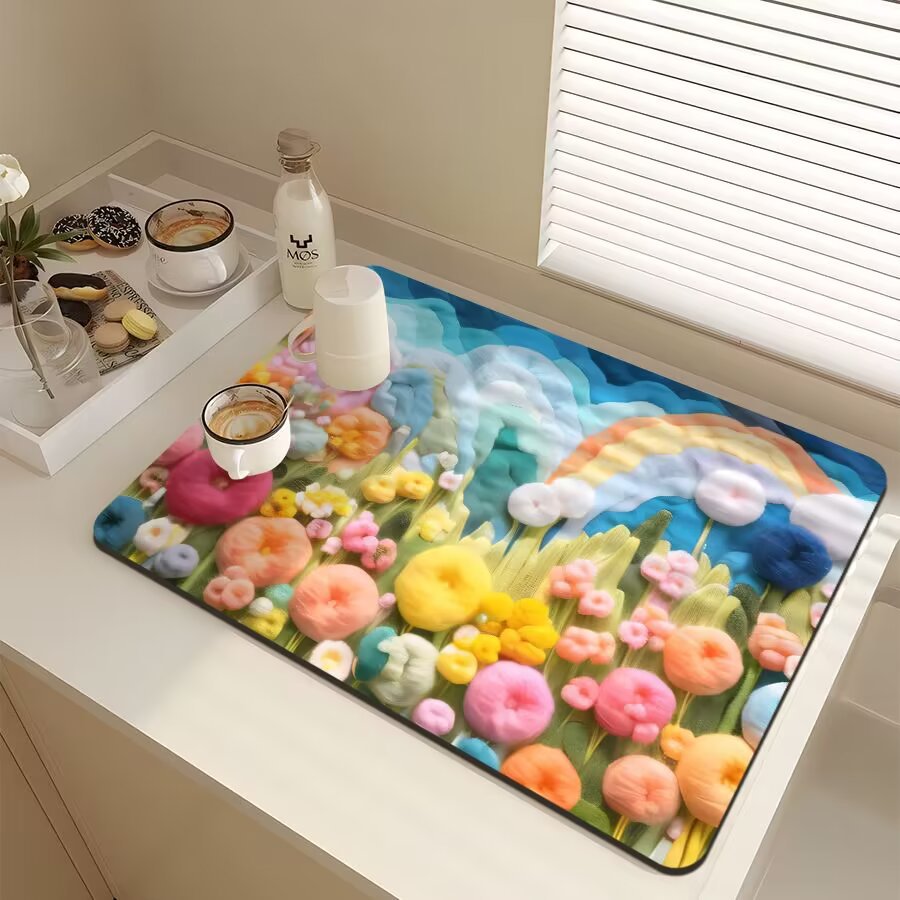Floral-Themed Kitchen Mat Kalsten