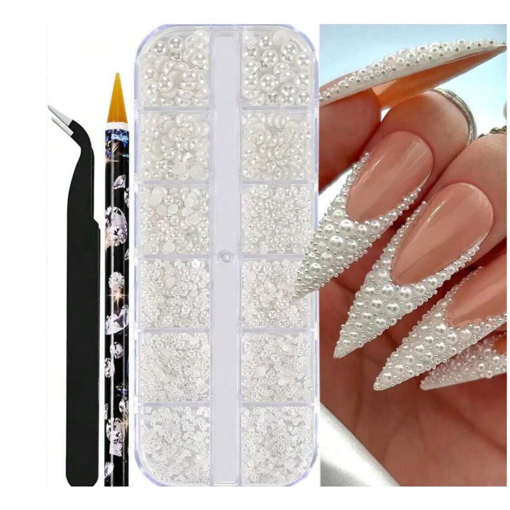 Decorative 3D Nail Art Pearl Decoration Set