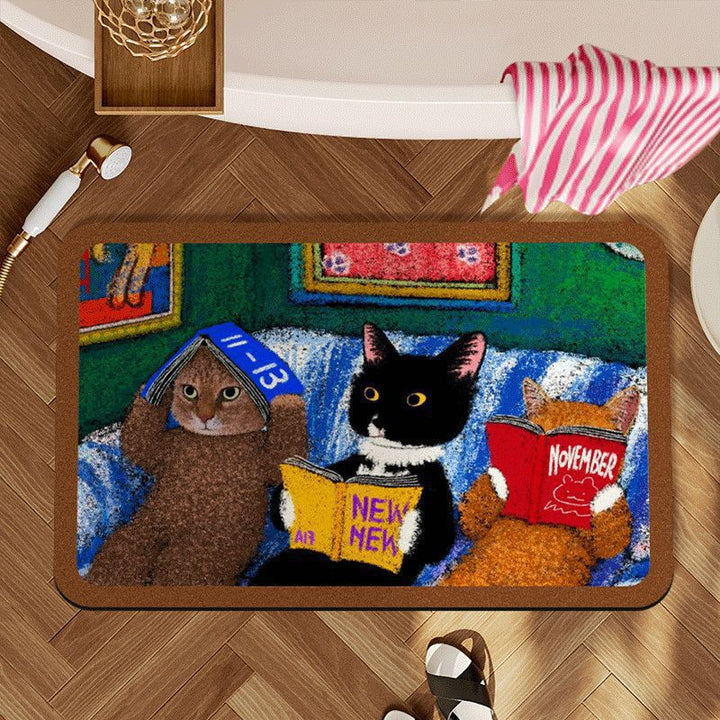 Decorative Cat-Themed Area Mat Kalsten