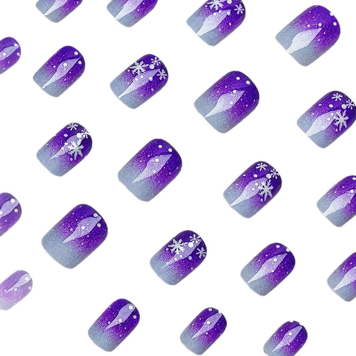 Glittering artificial nails with snowflake design Kalsten