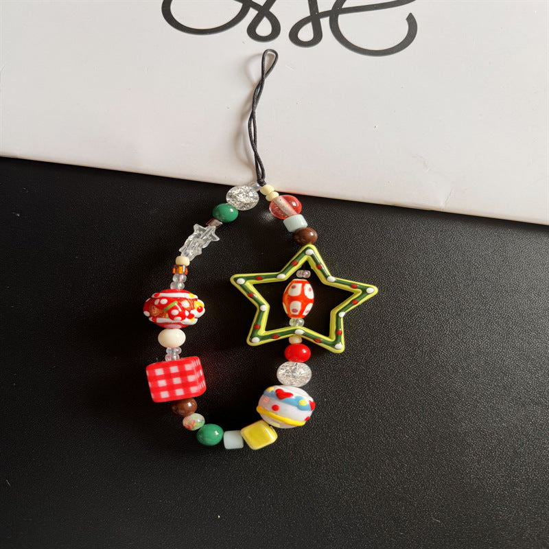 Colorful Handmade Beaded Charm Lanyard Kalsten