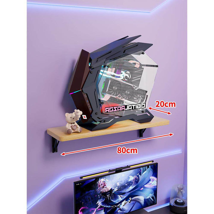 Wall-Mount Floating Shelf for Mid-Tower Gaming PC with Reinforced Brackets
