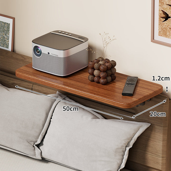 Wall-Mounted Slim Floating Headboard Shelf with Rounded Corners and Concealed Brackets