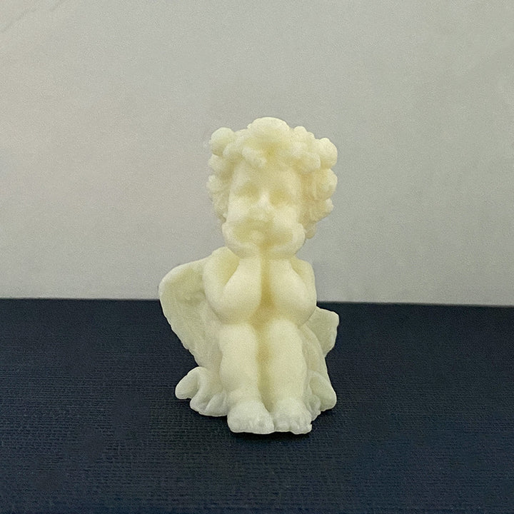 Hand-Poured Sculptural Cherub Angel Decorative Wax Candle