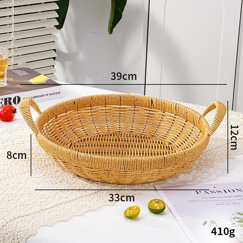 Handwoven Round Serving Basket Kalsten