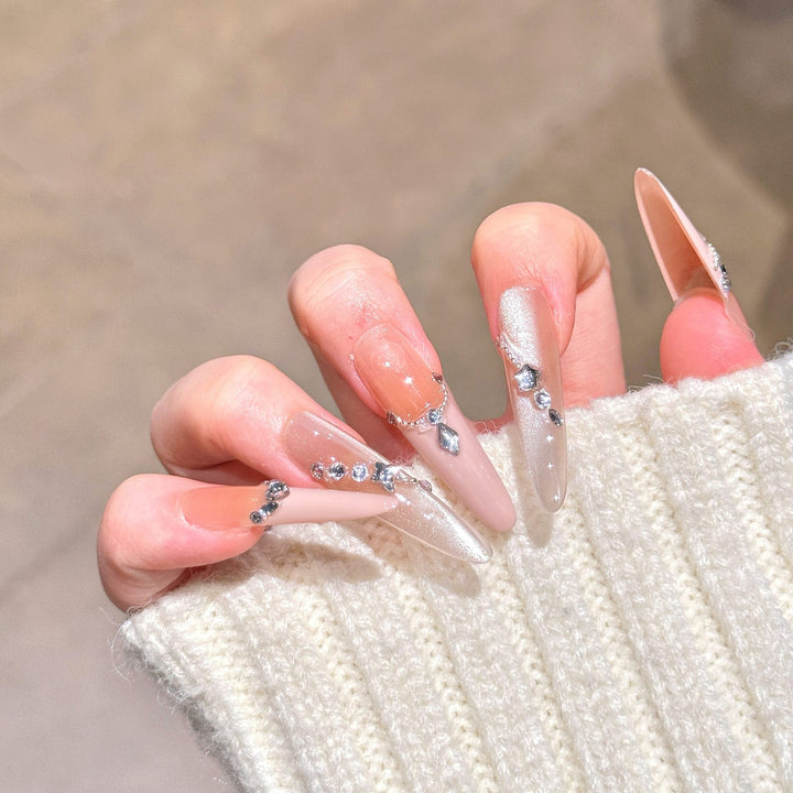 Glamorous Rhinestone-Embellished Press-On Nail Extensions Kalsten