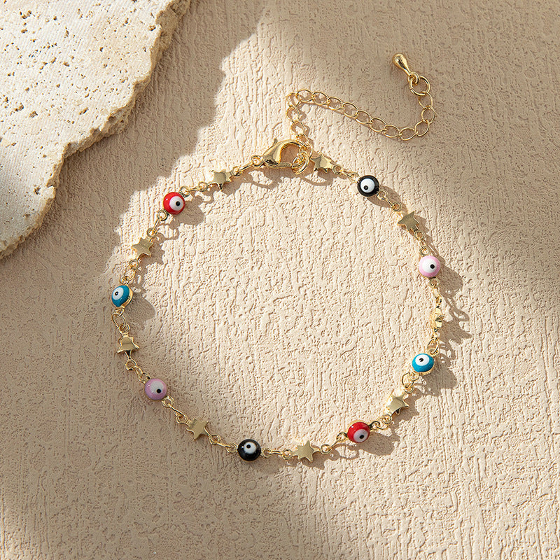 Colorful Beaded Charm Anklet Kalsten
