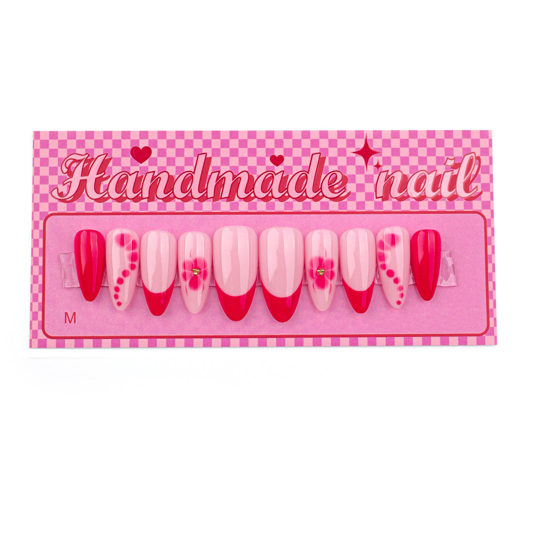 Artistic acrylic nails with floral design and trendy colors Kalsten