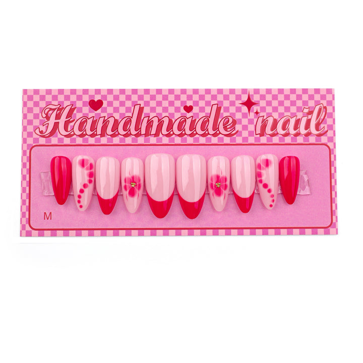 Artistic acrylic nails with floral design and trendy colors Kalsten