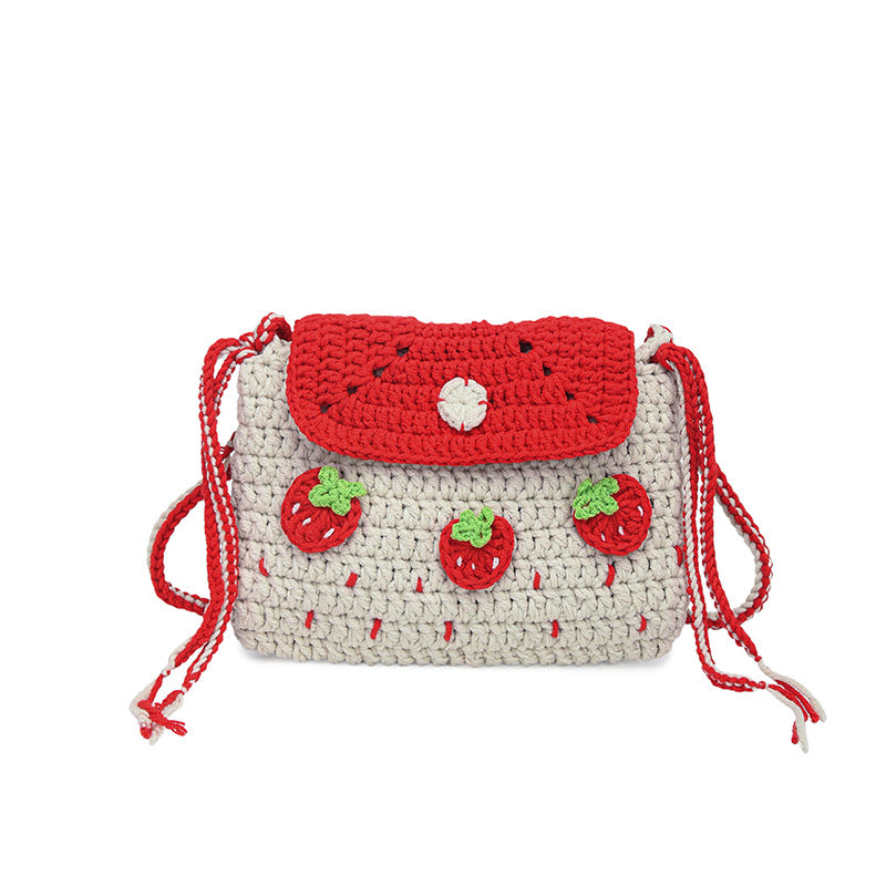 Playful Strawberry-Themed Crochet Handbag