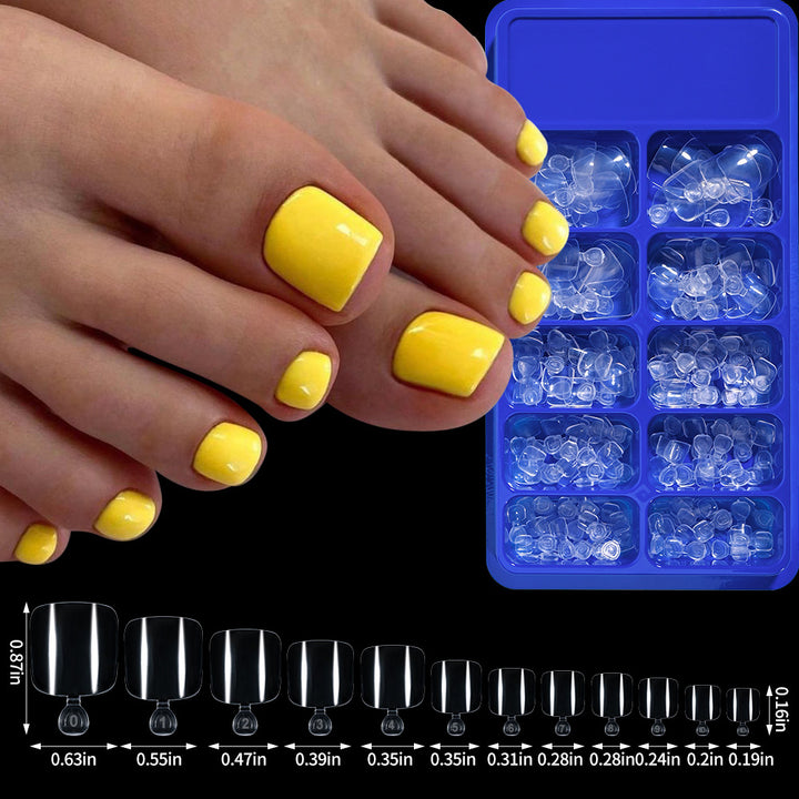 Full Coverage Gel Toe Nail Tips Set
