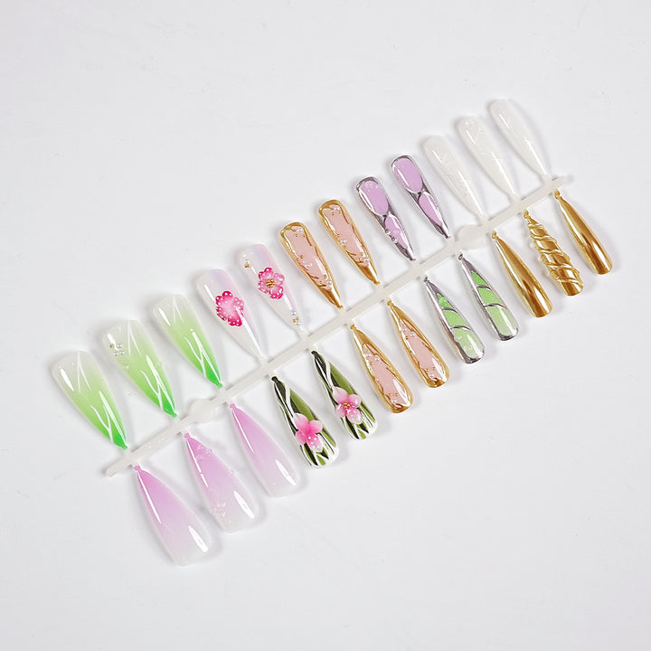 Premium Decorative Press-On Nail Art Set