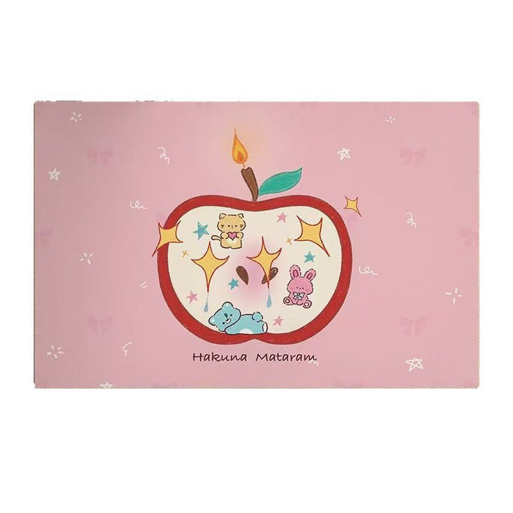 Playful Cartoon Apple-Themed Area Rug Kalsten