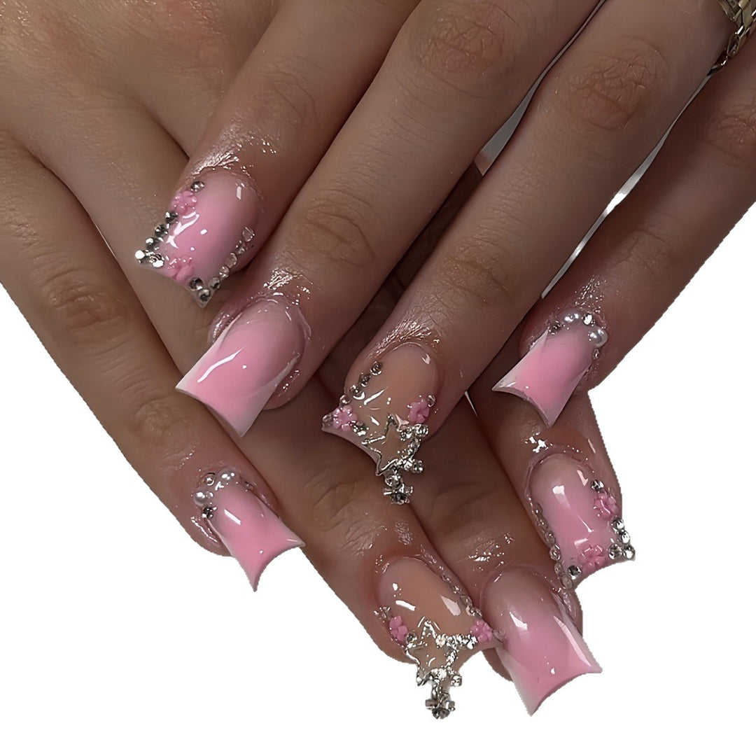 Decorative Rhinestone-Embellished Nail Art Extensions Kalsten
