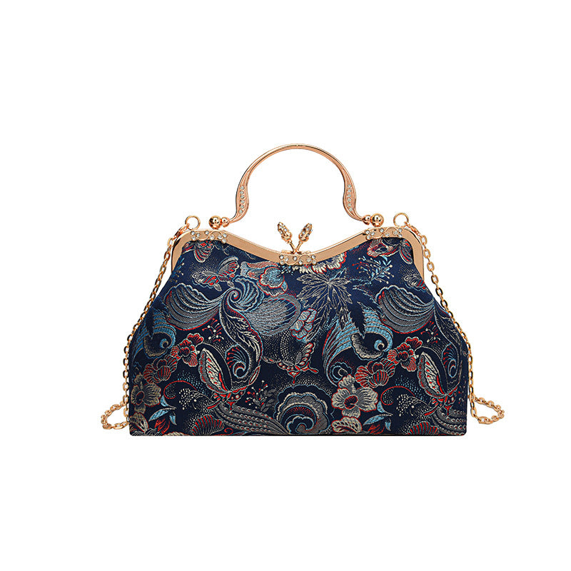 Elegant Vintage Floral Clutch Bag