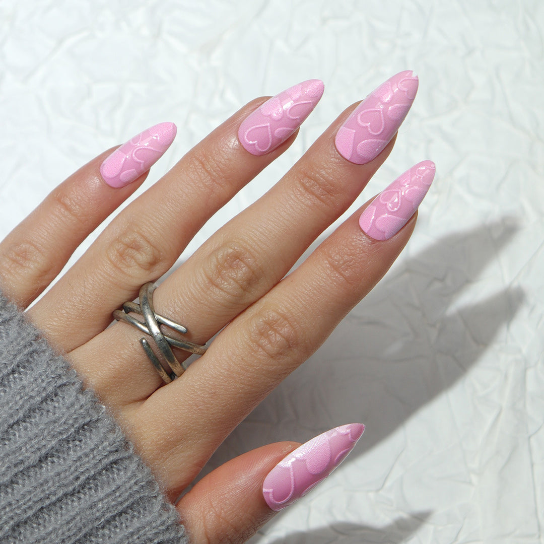 Artistic Heart-Design Stiletto Press-On Nails Kalsten