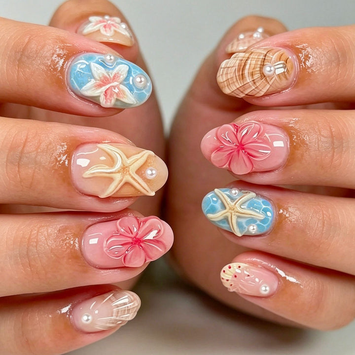 Artificial nails with maritime motifs Kalsten