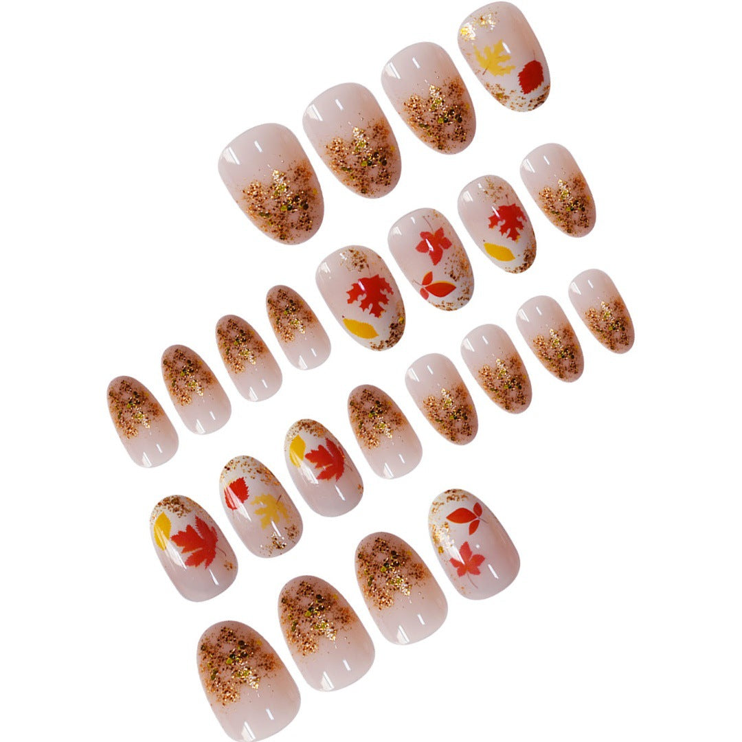 Autumn-Themed Press-On Nail Set Kalsten
