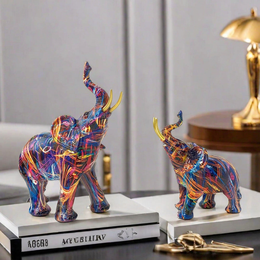 Creative elephant figurine with colorful design Kalsten