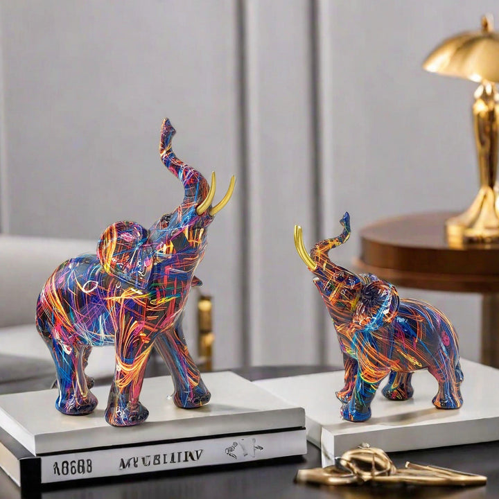 Creative elephant figurine with colorful design Kalsten