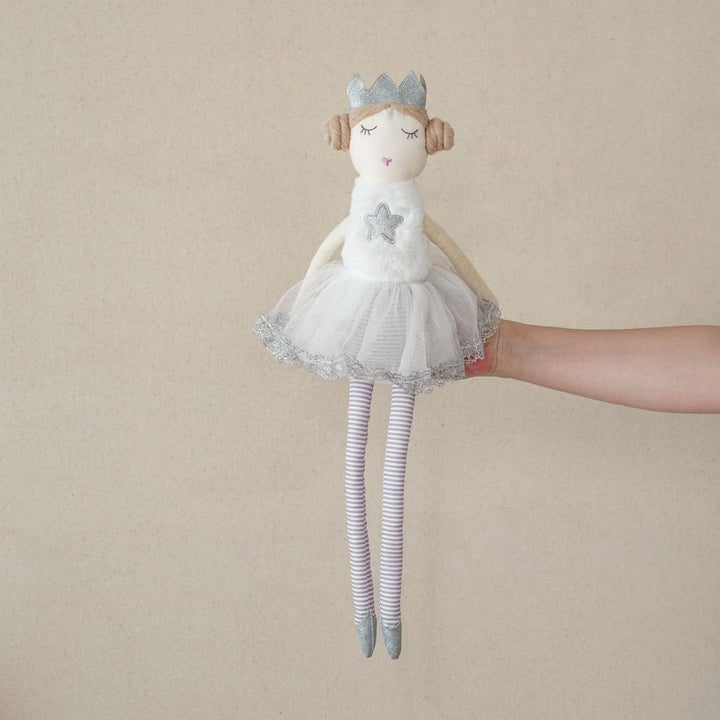 Handcrafted Plush Princess Ballerina Doll with Tulle Skirt and Embroidered Face