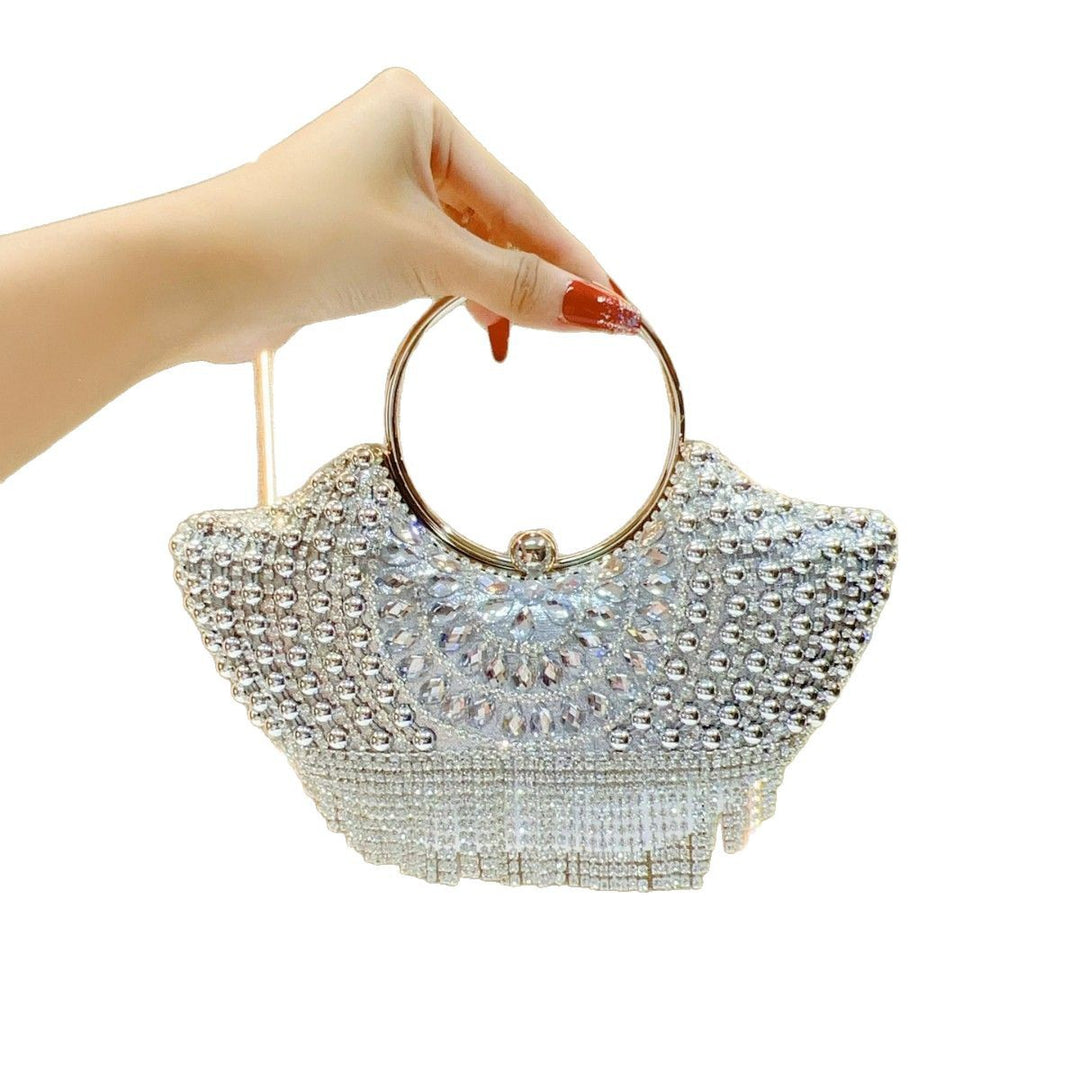 Decorative Rhinestone-Accented Evening Handbag