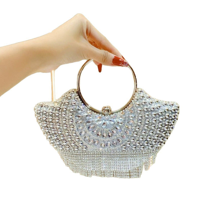 Decorative Rhinestone-Accented Evening Handbag