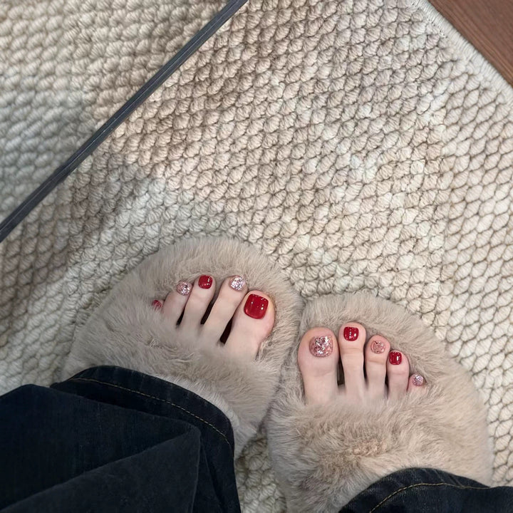 Glittery Pedicure Nail Art