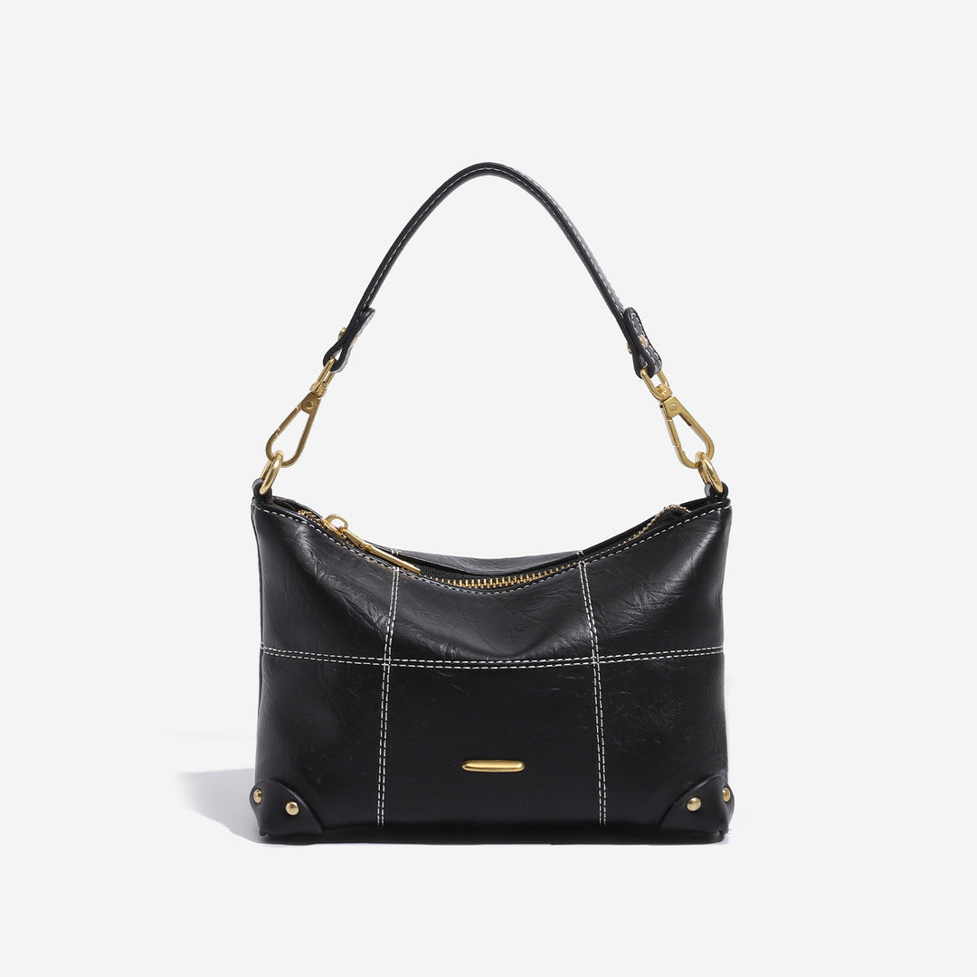 Elegant Leather Handbag with Structured Design