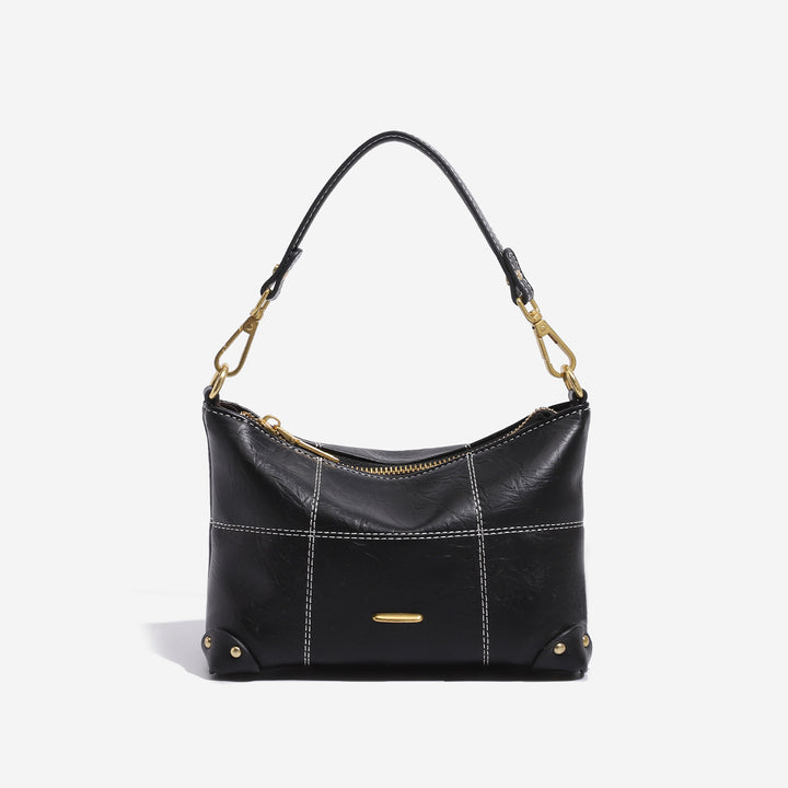 Elegant Leather Handbag with Structured Design