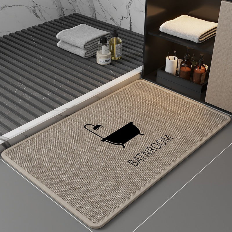 Decorative Coastal Fish-Themed Bath Mat for Bathroom