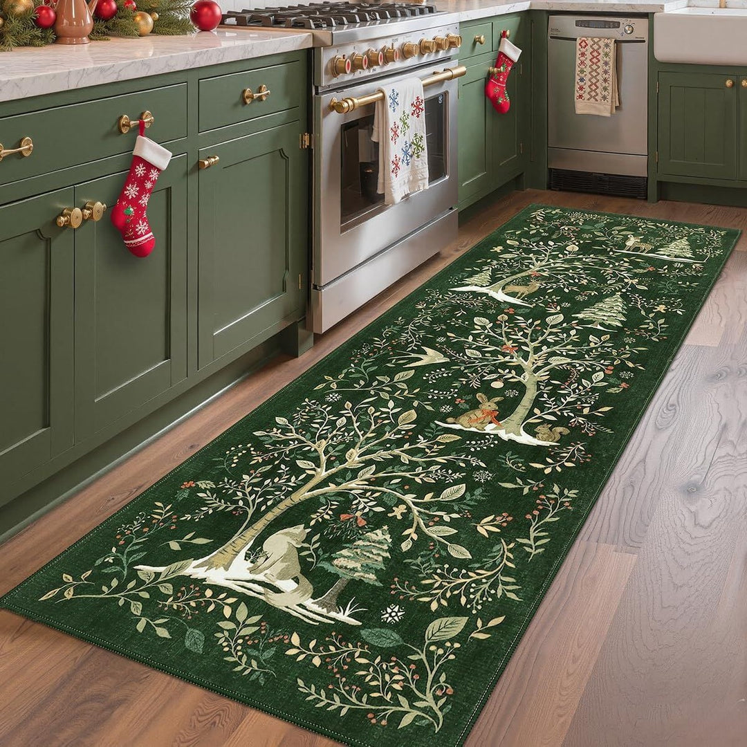 Christmas-Themed Kitchen Runner Mat for Floor