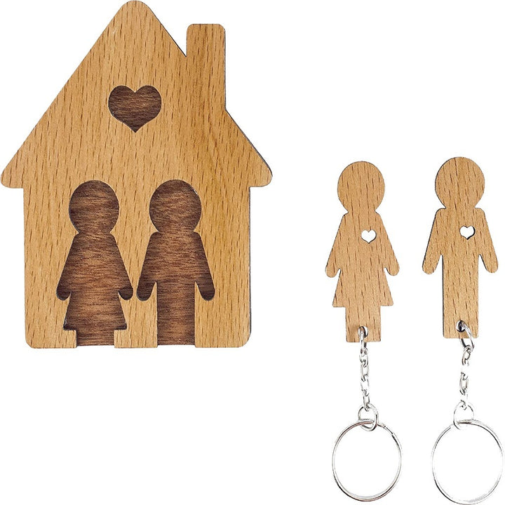 Wooden Family Keychain Holder