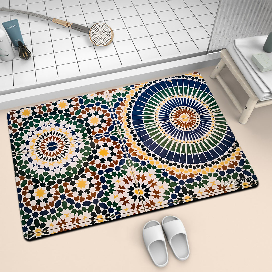Colorful Geometric Pattern Bath Mat Kalsten