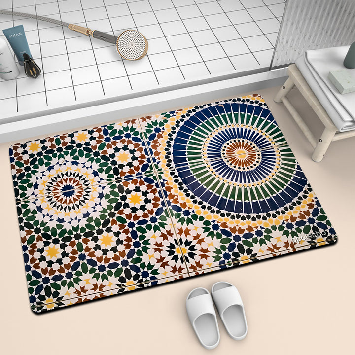 Colorful Geometric Pattern Bath Mat Kalsten