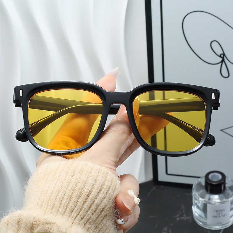 Women Fashionable Square Sunglasses with Transparent Frame Kalsten